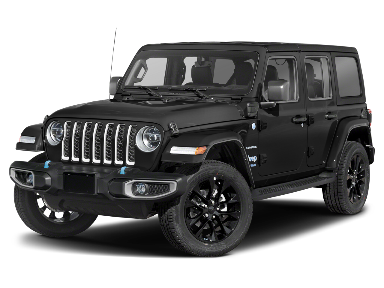 2023 Jeep Wrangler 4xe Willys 4xe Sport Utility 4D in Black — front three-quarter view