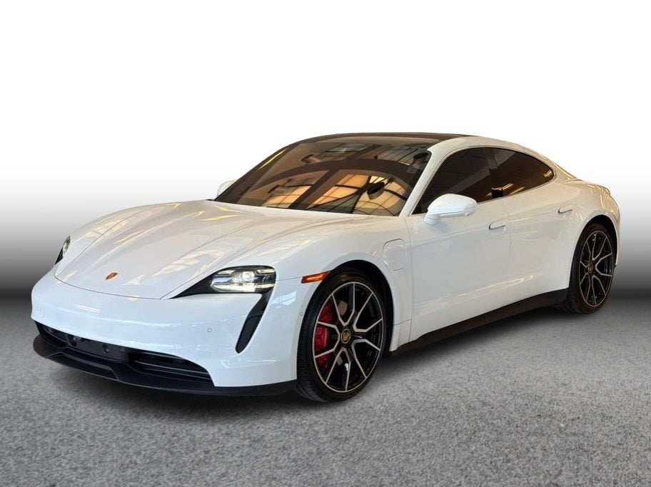 2024 Porsche Taycan 4S Sedan 4D in White — front three-quarter view