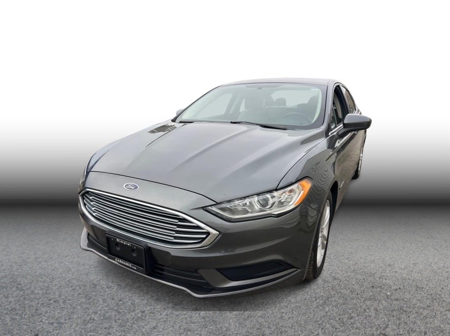 2018 Ford Fusion S Hybrid Sedan 4D in Gray — front three-quarter view